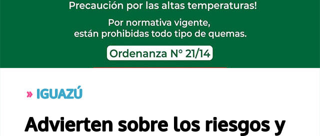 Advierten sobre los riesgos y la prohibición de la quema de residuos